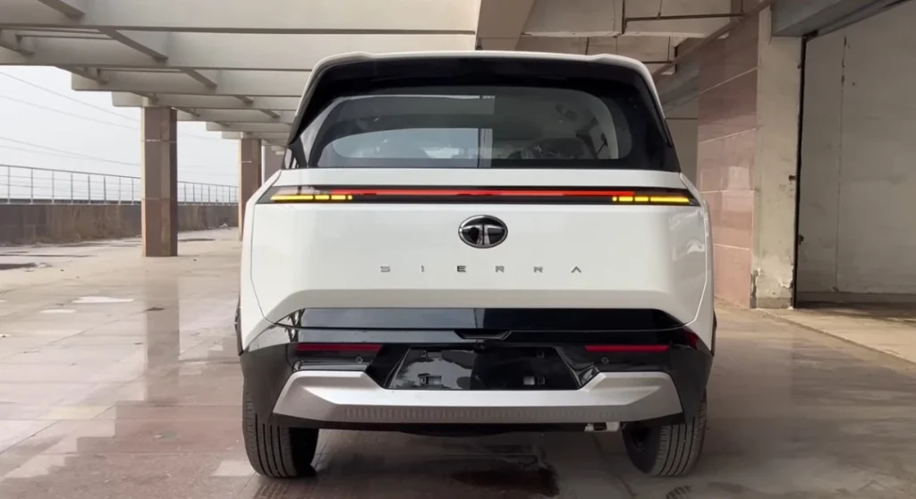 Tata Sierra base model 2026 rear profile 